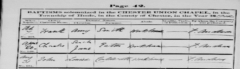 Workhouse Records Part 2 by popular US professional genealogists, Price Genealogy: image of a workhouse record. 