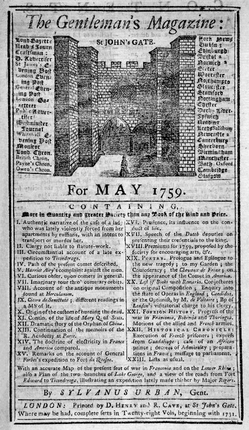 English Gentry by popular US professional genealogists, Price Genealogy: image of a copy of The Gentleman's Magazine. 