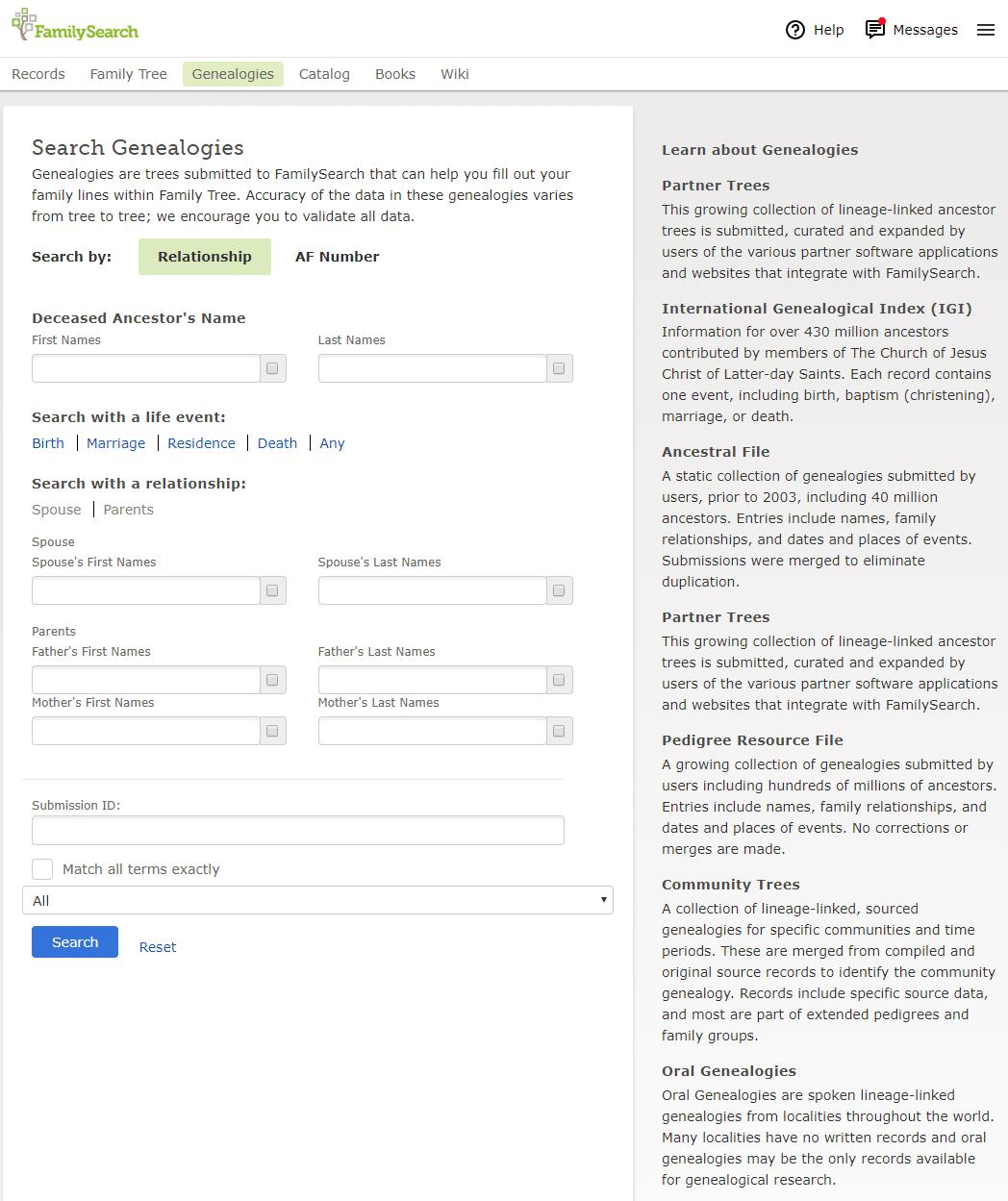 Fighting Against a Pandemic with Family History featured by top US online genealogists, Price Genealogy | Online family history work by popular US online genealogists, Price Genealogy: screen shot image of Family Search. 