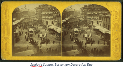 Memorial Day Genealogy by popular US online genealogists, Price Genealogy: image of Scollay's Sqare in Boston, Mass. 