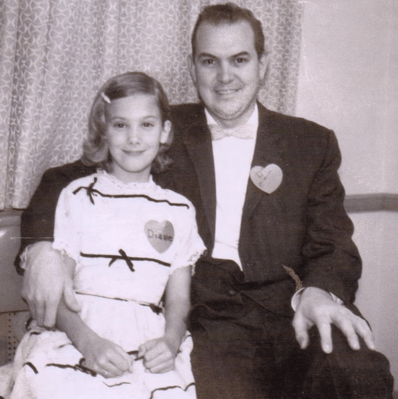 Inspirational Father Quotes by popular US online genealogists, Price Genealogy: black and white image of a father and daughter sitting next to each other. 