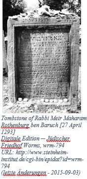 German Genealogy by popular US online genealogists: image of a Rabbi tombstone. 