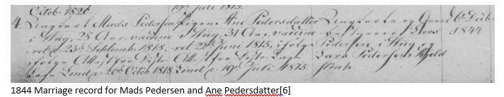 Danish Ancestry by popular US online genealogists, Price Genealogy: image of a Danish marriage record. 
