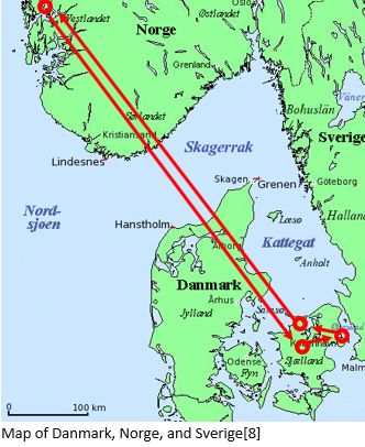 Danish Ancestry by popular US online genealogists, Price Genealogy: image of a map of Denmark. 