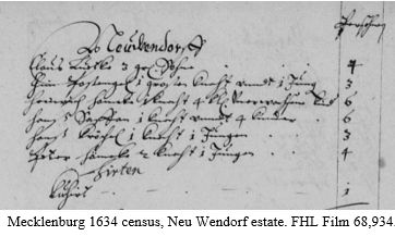 German Census Records by popular US online genealogists, Price Genealogy: image of a German census record. 