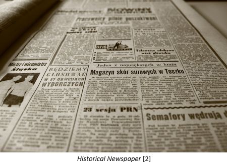 Danish Research by popular US online genealogist, Price Genealogy: image of a historical newspaper. 