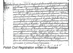 Civil Registration by popular US online genealogists, Price Genealogy: image of a Polish civil registration. 