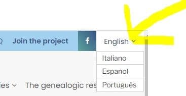 Italian Vital Records by popular US online genealogists, Price Genealogy: screenshot image of a webpage. 